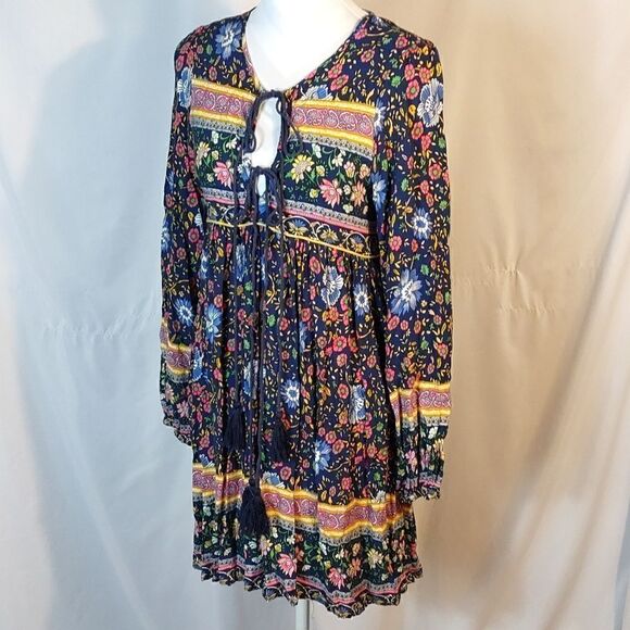 R. Vivimos Floral Boho Mini Dress - Picture 1 of 7